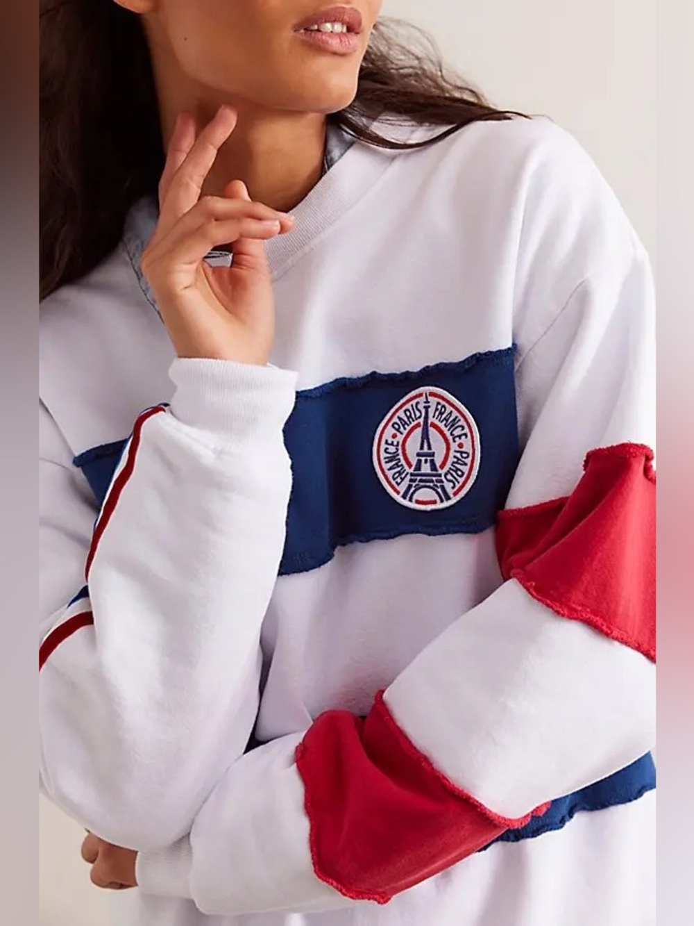 Free People x Ragabond Studio Paris France Striped Sweatshirt NWT Size Medium